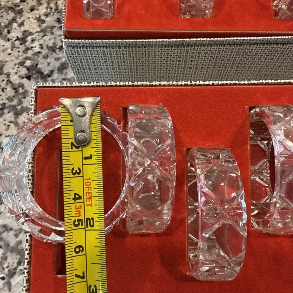 Vintage Lead Crystal Napkin Rings - Box Set of 12- Made in West Germany